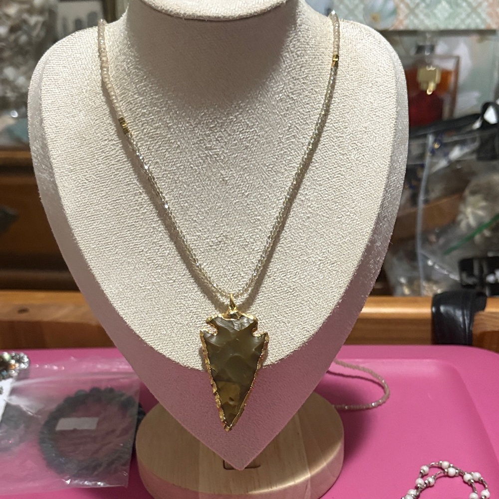 Gold Arrowhead Pendant Necklace